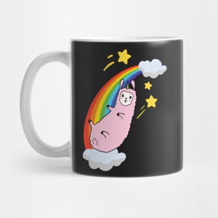 Llama On A Rainbow Mug